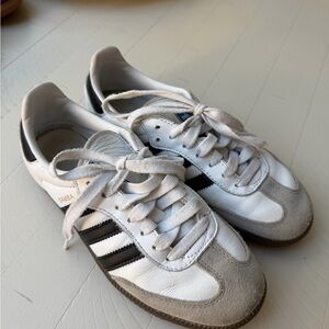 Adidas Samba White and Black Trainers